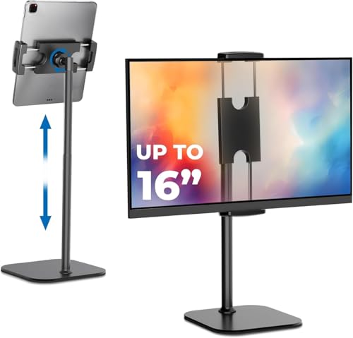 Cooper TabStand – Soporte Tablet Mesa Ajustable en Altura, Soporte iPad, Soporte para Monitor Portátil, Atril Tablet Cama, Accesorios iPad, Soporte para Lector Electrónico (Negro Noche)